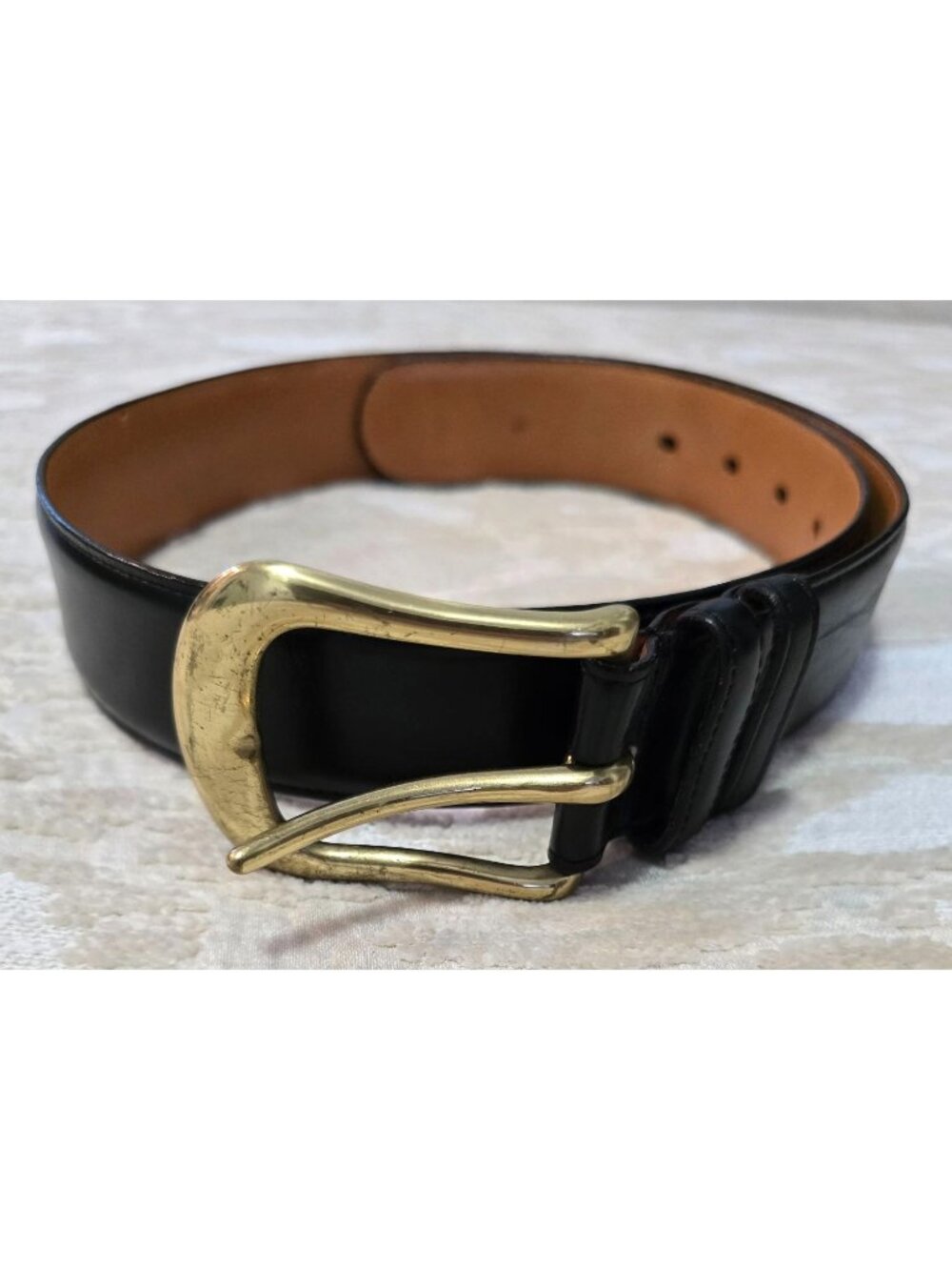 Coach Black Leather Belt With Brass Buckle Women's Size 32 Made In USA